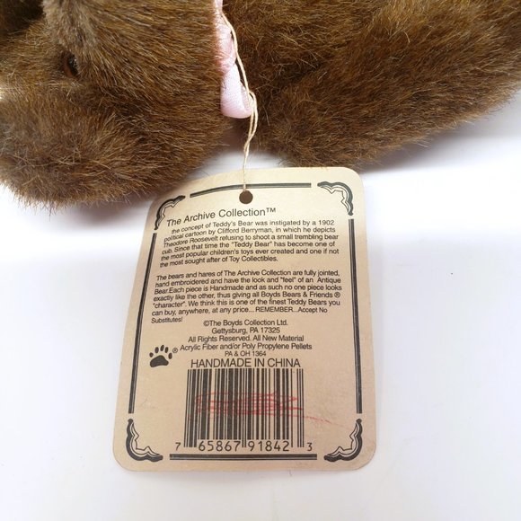 Boyds Bear Ginnie Higgenthrope Brown Plush Posable Archive Collection 918442 - Picture 8 of 8